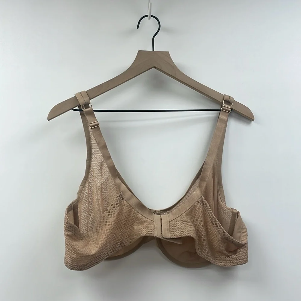 ThirdLove Unlined Modern Mesh Scoop Bra Neutral Beige 44C - Picture 5 of 7